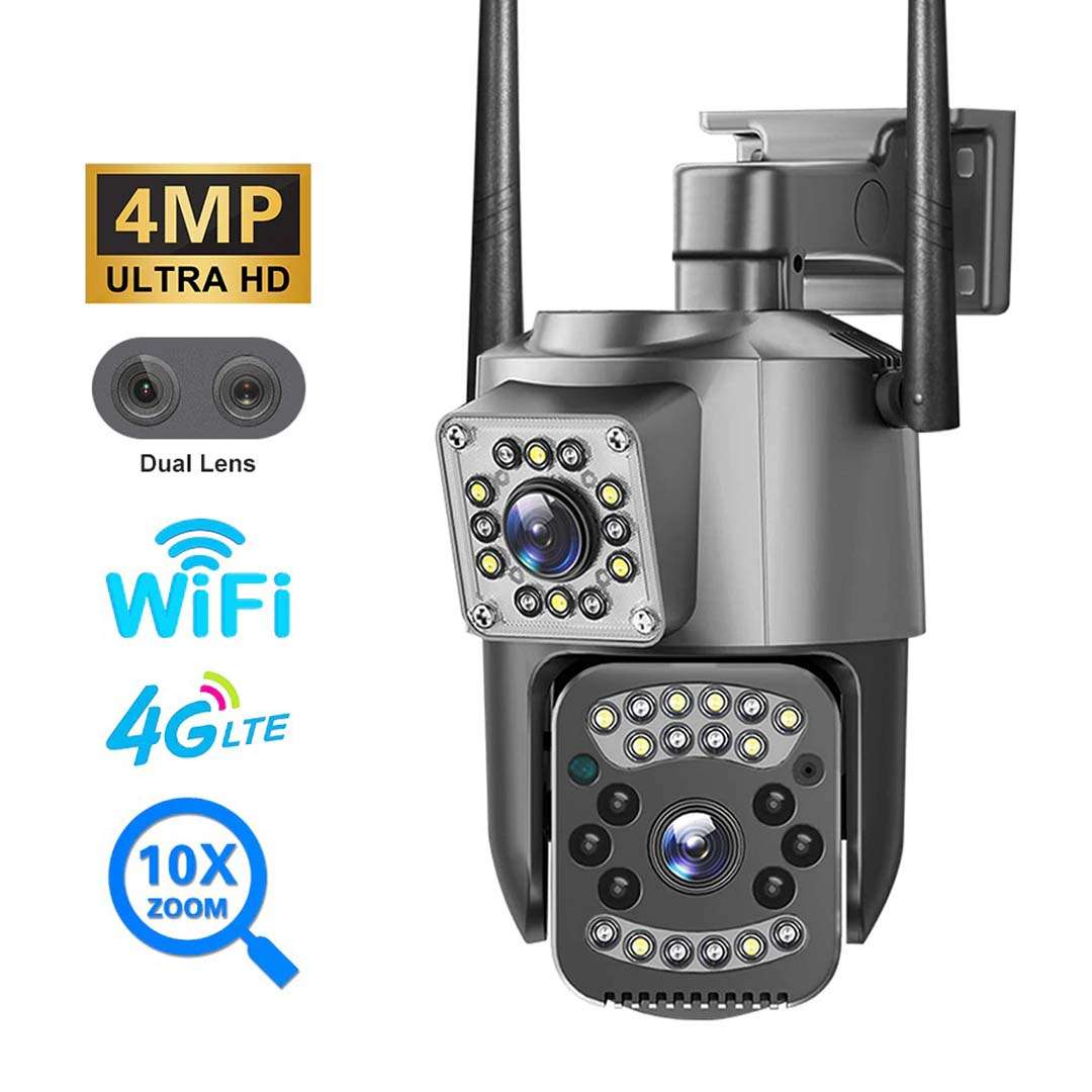 Sim Support And Wifi Support Dual Lens Outdoor IP Camera Champion Brand